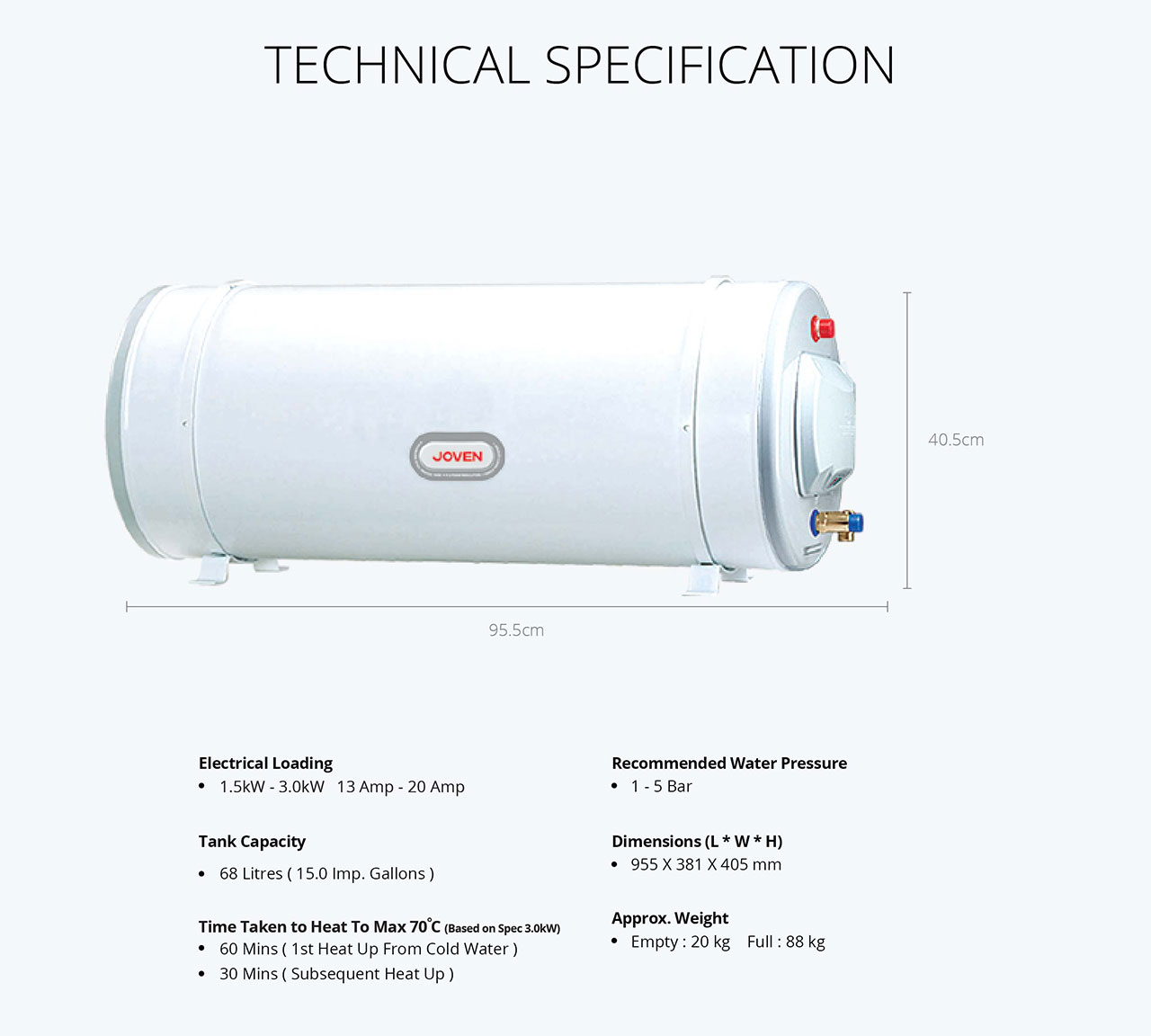 Storage Water Heater (Joven) JH Series